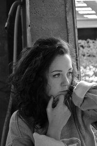 Portrait black and white street art