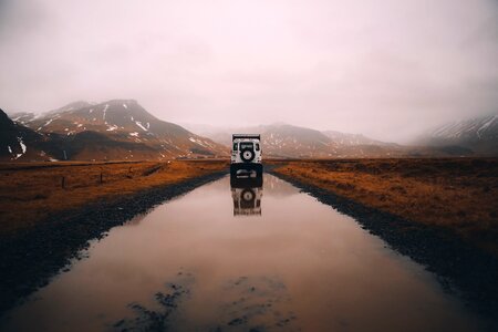 Reflect clouds grass