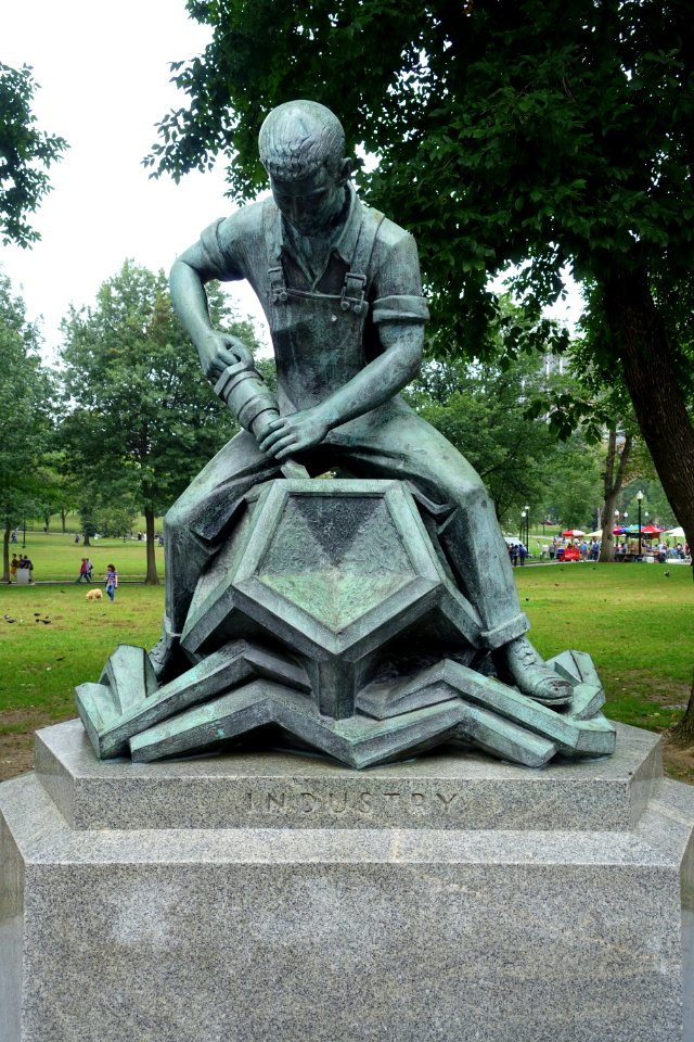 Industry by Arcangelo Cascieri and Adio DiBiccari, front, 1958, dedicated 1961 - Parkman Plaza, Boston Common - Boston, MA - DSC05884