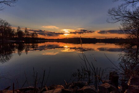 Nature dusk lake