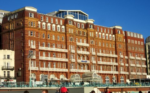 Hilton Brighton Metropole Hotel, King's Road, Brighton (From Beach) (January 2017) (2)