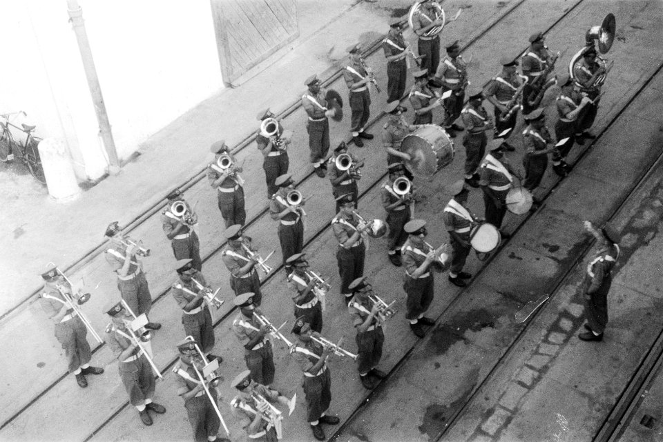 Het eerste contingent demobilisanten van de „C-divisie „7 December, 1400 milit, Bestanddeelnr 3408