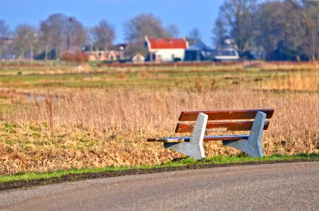 Furniture park bench outdoors photo