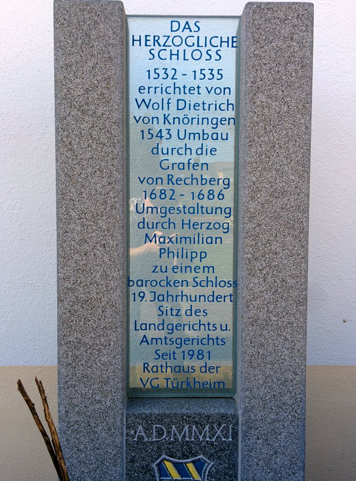 Hinweistafel Schloss Türkheim
