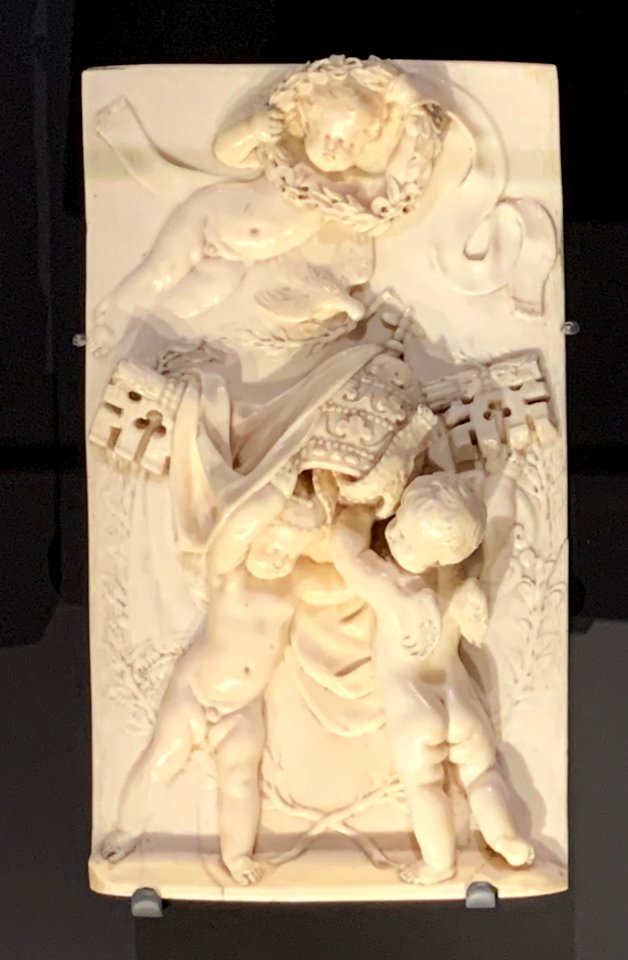 Isignia of Pope Innocent X in the style of François Duquesnoy, Rome, Italy, mid-17th century