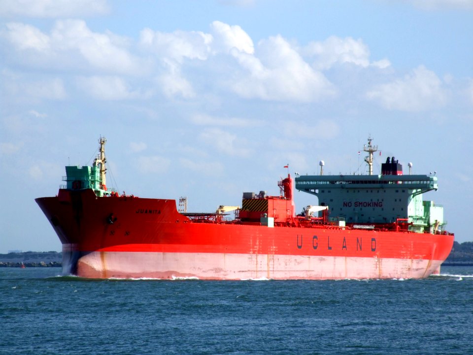 Juanita - IMO 8520331 - Callsign LAGQ p1 leaving Port of Rotterdam, Holland 01-Jan-2005