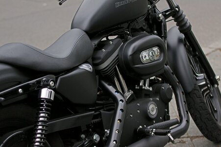 Transport system motorcycle engine black