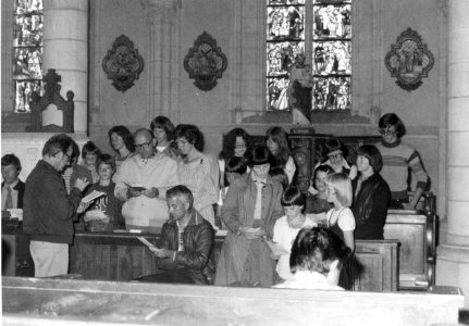 Joseph Wicquart, évêque de Coutances, visite Biville, juillet1978 (07)