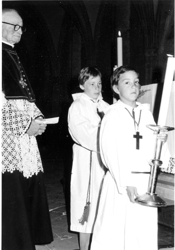 Joseph Wicquart, évêque de Coutances, visite Biville, juillet1978 (01)