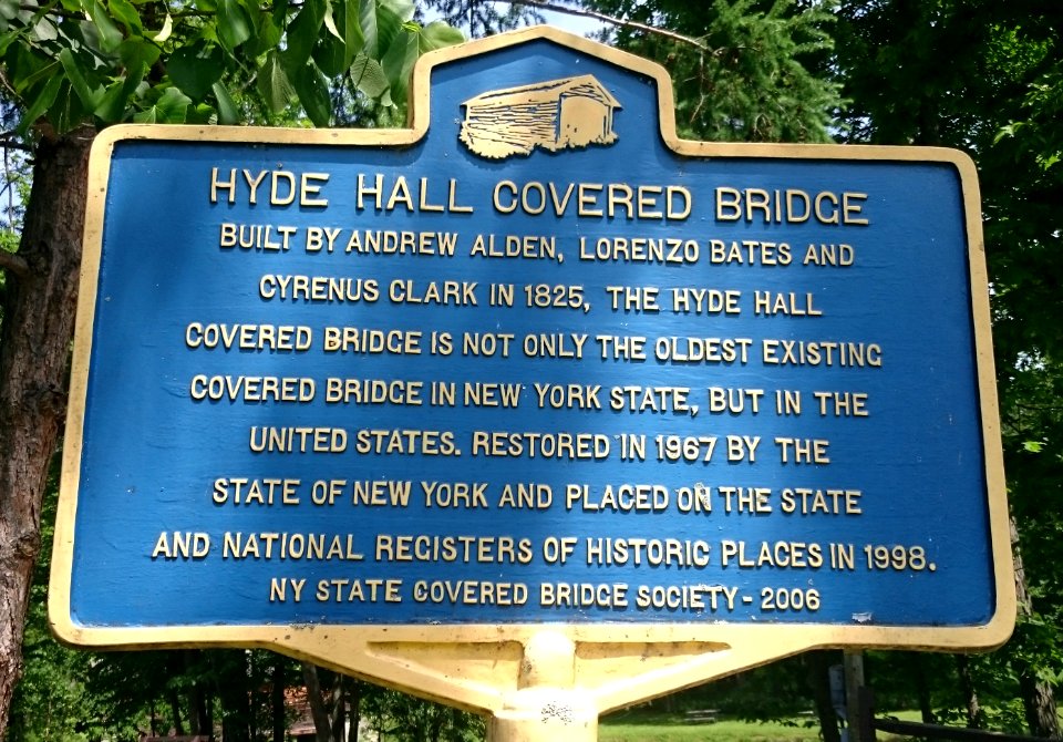Hyde Hall Covered Bridge - marker