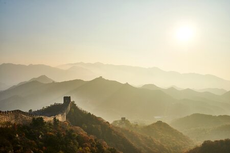 Panoramic china great wall photo