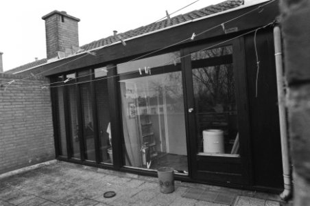 Huis dader ontvoering G. J. Heijn aan M. L. Kingstraat in Landsmeer dakterras v, Bestanddeelnr 934-2245