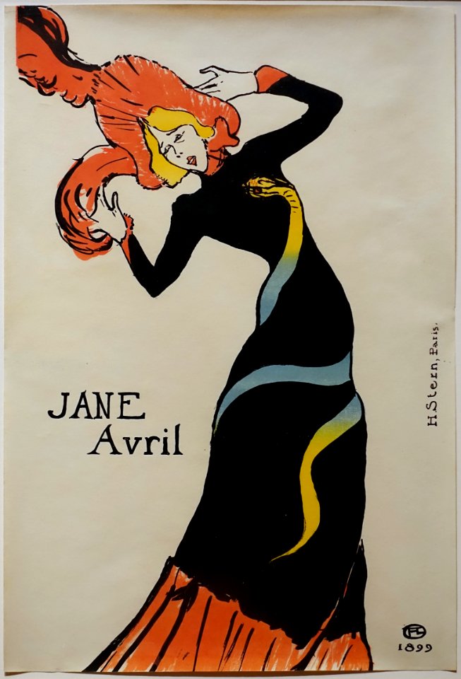 Jane Avril by Henri de Toulouse-Lautrec, 1899, brush lithograph on wove paper, Wittrock P29 (B) - Montreal Museum of Fine Arts - Montreal, Canada - DSC08864