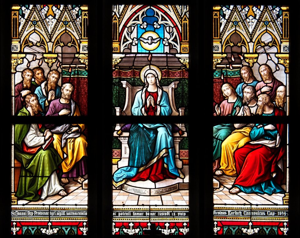 Pentecost the virgin mary the apostles