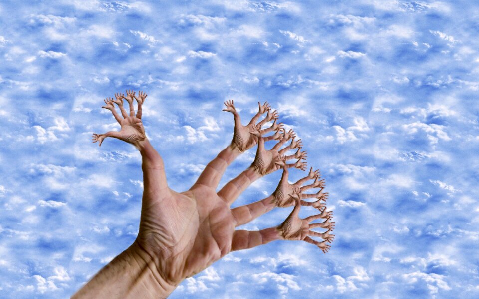 Photomontage clouds mystical