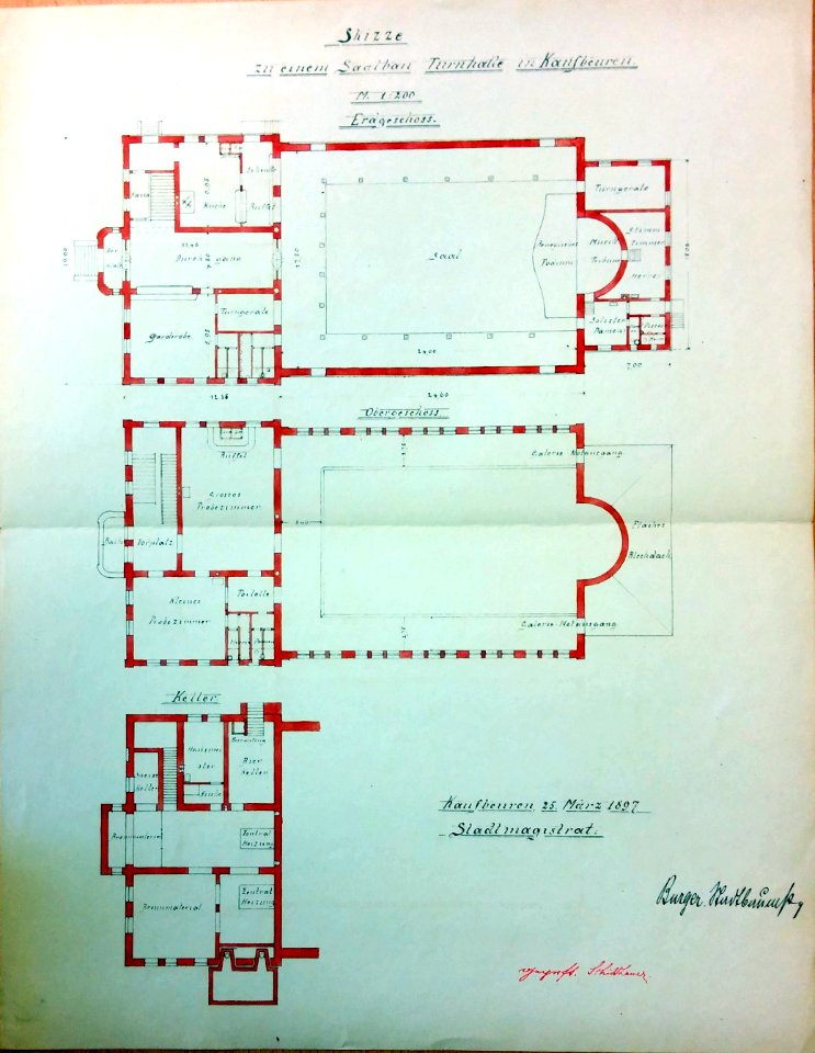 Grundrissskizze Stadtsaal Kaufbeuren