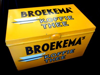 Groot geel BROEKEMAs koffie en thee blik, foto2