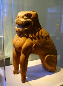 Guardian pair, 2 of 2, Shishi (lion), Japan, possibly Kyoto or Shiga prefecture, 1000s-1100s AD, wood - Portland Art Museum - Portland, Oregon - DSC08497