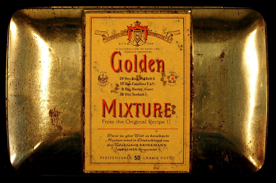 Golden Mixture tin, Tabakfabrik Brinkmann, Bremen, pic1