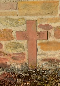 Guldental Waldhilbersheim, Friedhof, Grabsteine in der Friedhofsmauer (11)
