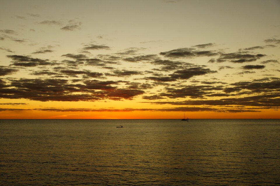 A bird's eye view twilight sea
