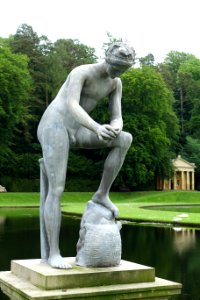 Galen by Andrew Carpenter, London, 1730, lead and stone - Studley Royal Park - North Yorkshire, England - DSC00812