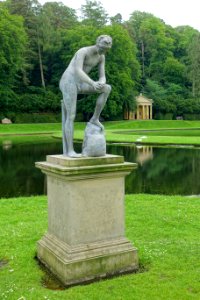 Galen by Andrew Carpenter, London, 1730, lead and stone - Studley Royal Park - North Yorkshire, England - DSC00806