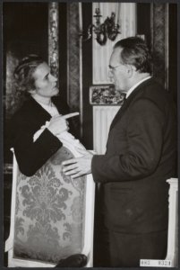 Gesprekken, ministers, minister-presidenten, Drees W, Klompé, Marga, Bestanddeelnr 083-0339