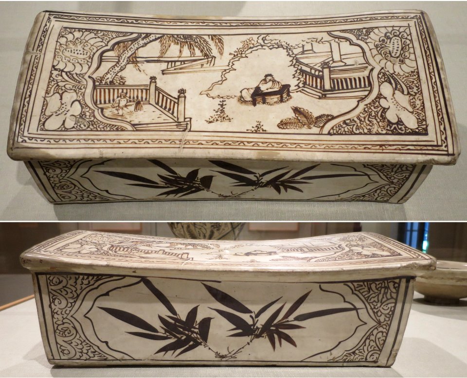Glazed stoneware pillow, Jin dynasty, Honolulu Museum of Art