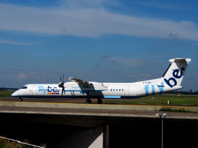 G-FLBC De Havilland Canada DHC-8-402Q Dash 8 Flybe taxiing at Schiphol (AMS - EHAM), The Netherlands, 18may2014, pic-3 photo