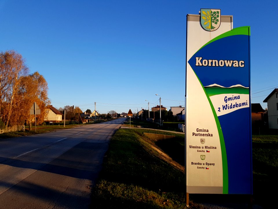 Gmina Kornowac, wjazd od strony Raciborza