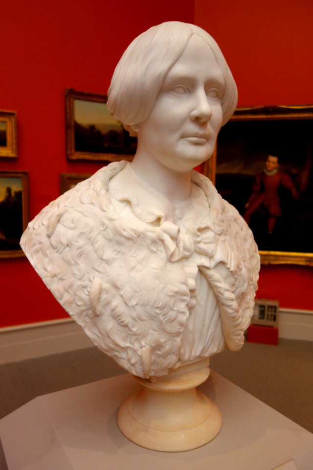 Harriet Weld (Mrs. Erastus) Corning by Edward S. Bartholomew, view 2, 1856, marble - Albany Institute of History and Art - DSC08036