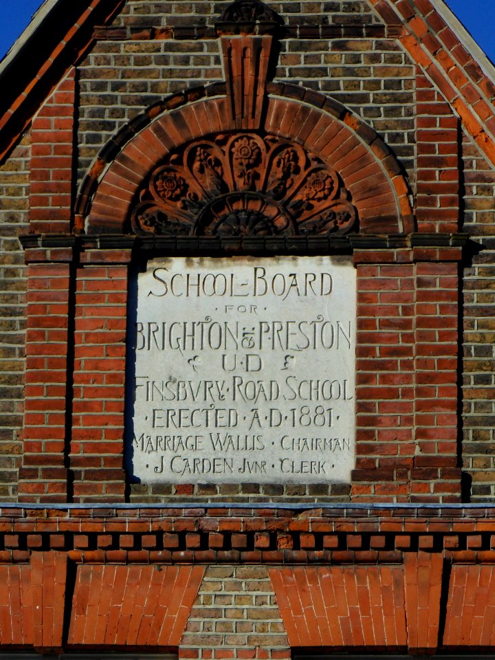 Hanover Lofts (former Finsbury Road Board School), Finsbury Road, Hanover, Brighton (January 2014) (Plaque)