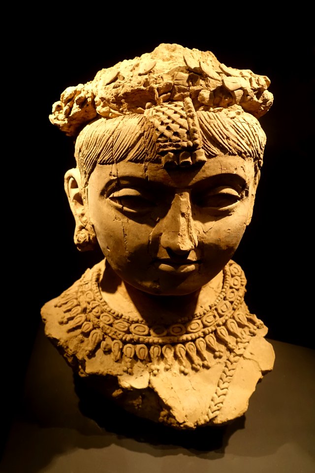 Hariti, unfired clay, remains of polychromy and gilding, Pakistan or Afghanistan, 2nd to 4th century, Linden-Museum Stuttgart, Germany, inventory number SA 00864 L