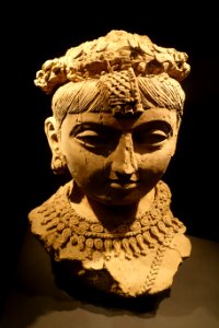 Hariti, unfired clay, remains of polychromy and gilding, Pakistan or Afghanistan, 2nd to 4th century, Linden-Museum Stuttgart, Germany, inventory number SA 00864 L