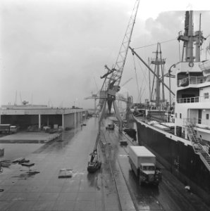 Haven van Rotterdam schip aan de kade, Bestanddeelnr 922-0809