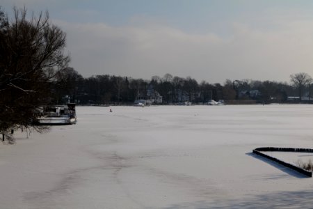 Havel from Aalemannkanalbrücke with ice and snow 2021-02-10 03