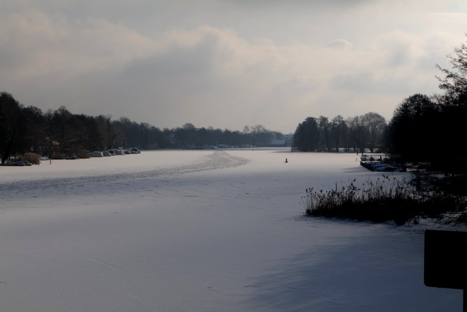 Havel from Oberhavelsteg with ice and snow 2021-02-10 03