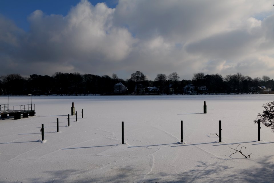 Havel from Hakenfelde with Tegelort with ice and snow 2021-02-10 08