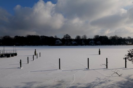 Havel from Hakenfelde with Tegelort with ice and snow 2021-02-10 08