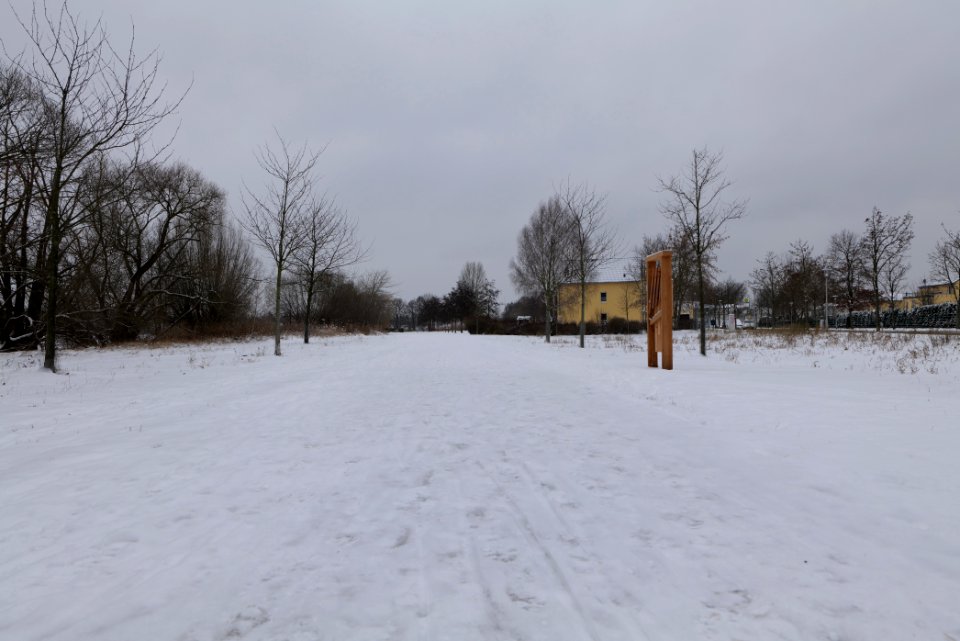 Havel promenade Nieder Neuendorf with snow 2021-02-09 01