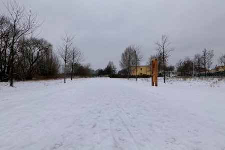 Havel promenade Nieder Neuendorf with snow 2021-02-09 01