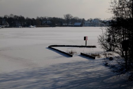 Havel from Aalemannkanalbrücke with ice and snow 2021-02-10 04