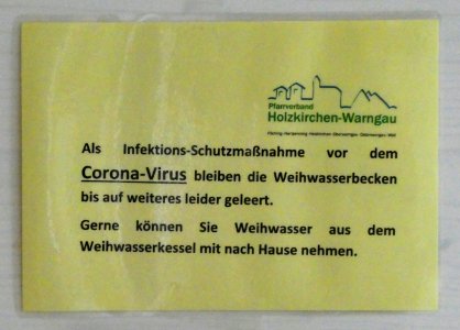 Holzkirchen, Josefskirche, SARS-CoV-2-Hinweis, 1