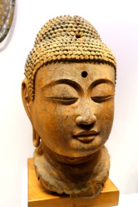 Head of a Buddha, Japan, Heian period, mid 12th century AD, wood, polychromy - Arthur M. Sackler Museum, Harvard University - DSC01164