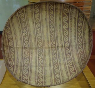 Hohokam Santa Cruz red on buff plate, 900-1150 CE, Heard Museum