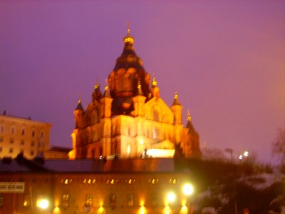 Helsinki Orthodoxe Kathedrale bei Nacht