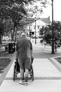 Man elderly wheelchair photo