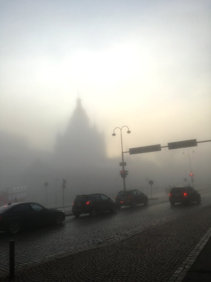 Helsinki Uspenski cathedral in fog