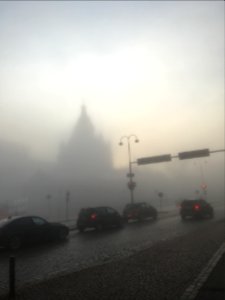 Helsinki Uspenski cathedral in fog photo
